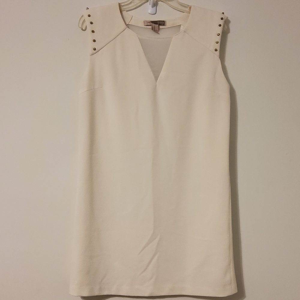 Love 21 Elegant Cream Sleevess Tunic Midi Dress